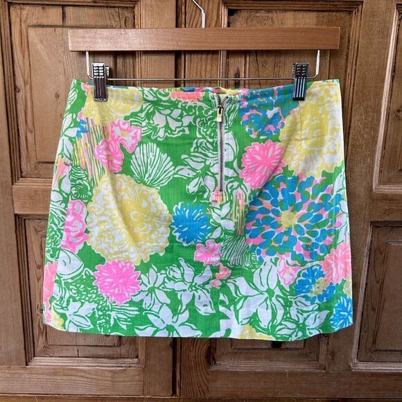 Lilly Pulitzer Size 0 Mini Skirt Zip Back Liner Removed Jasmine Skort - No Skort - Picture 9 of 15